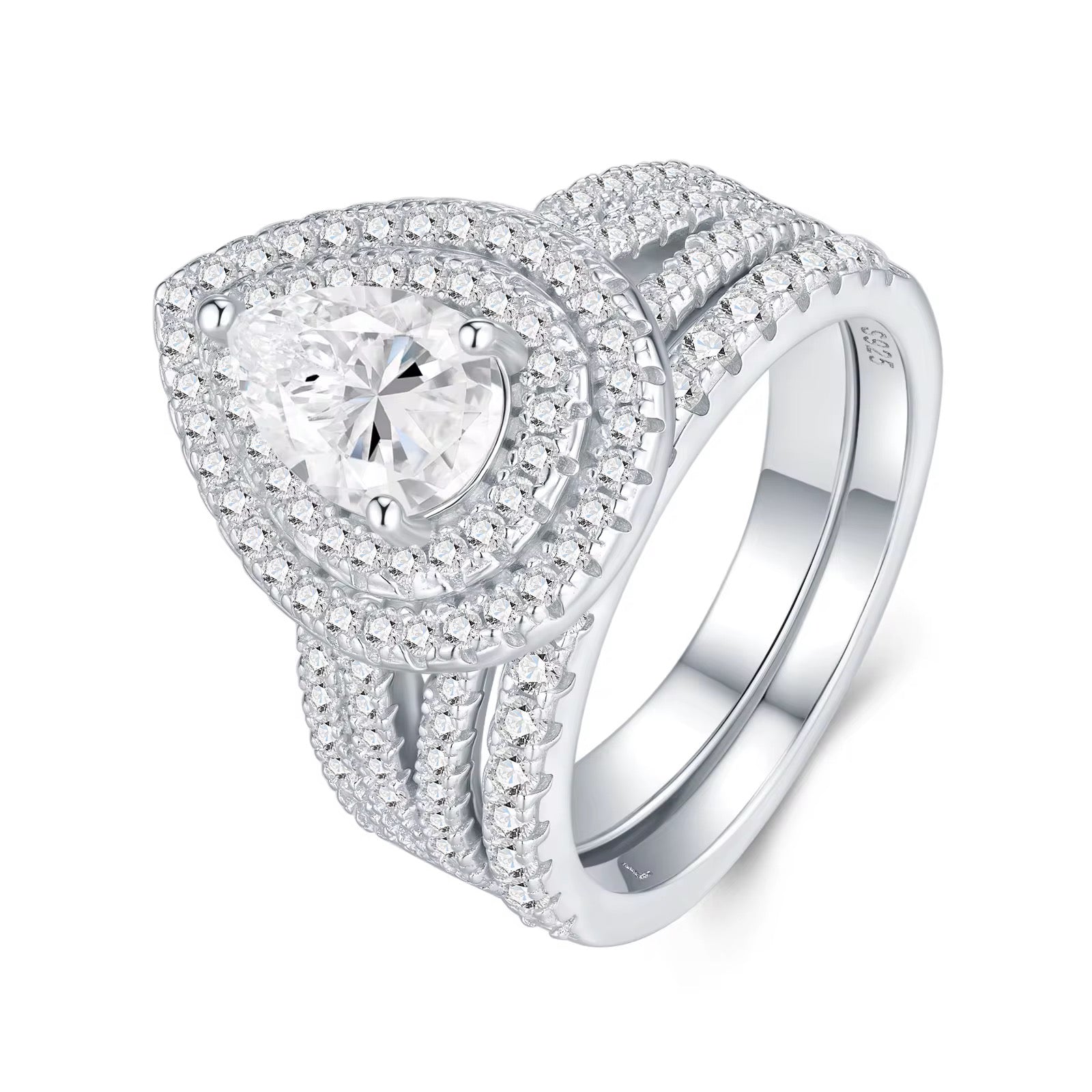 TAHIRA Moissanite Ring Set – 1.5ct