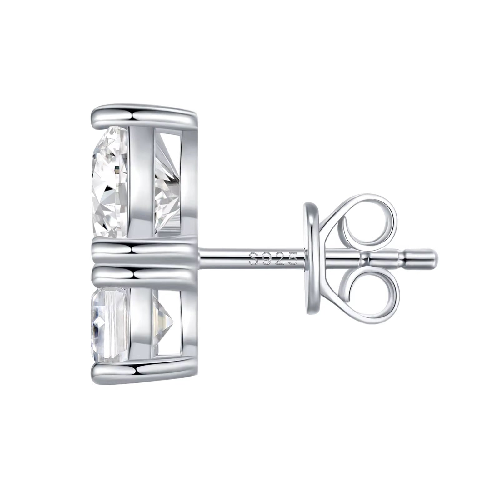 ROSE Moissanite Earrings 1ct + 1ct - Emerald & Heart Shape | Moissanite