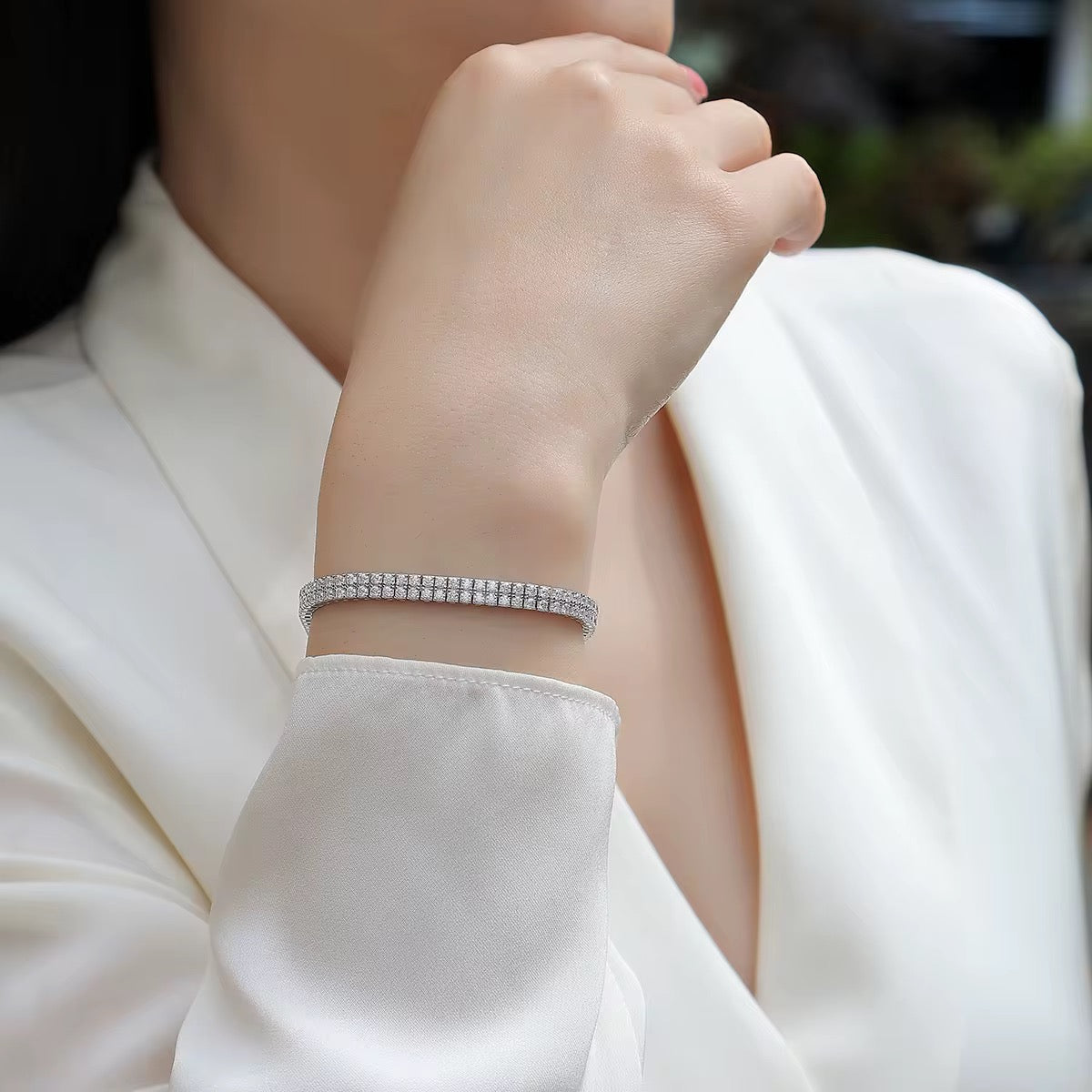 EMMA Moissanite Bracelet 0.1ct (3mm) 6.5 inches | Moissanite