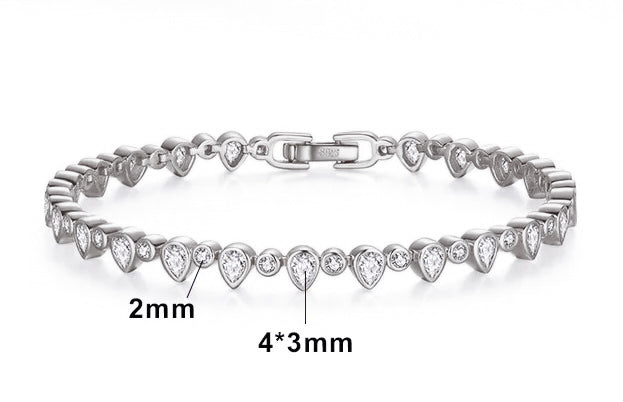 TIFFANY Bracelet 4mm + 2mm width - 6.5 inches size (Casting)