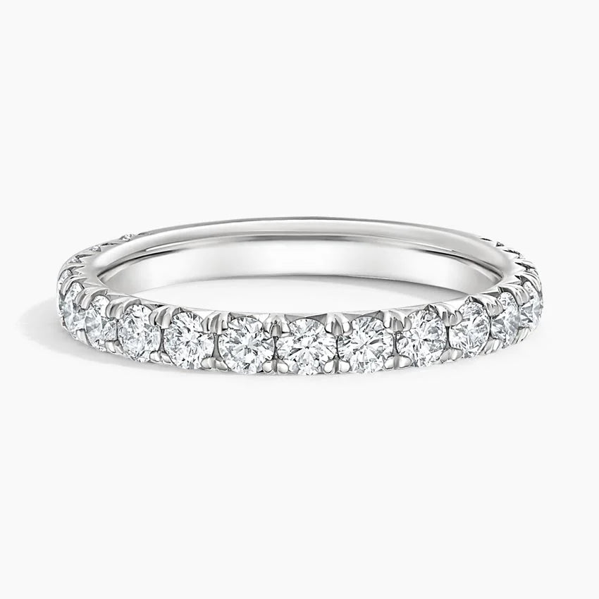 BIANCA 0.045 ct (2.3 mm) Full Eternity Moissanite Band in Sterling Silver