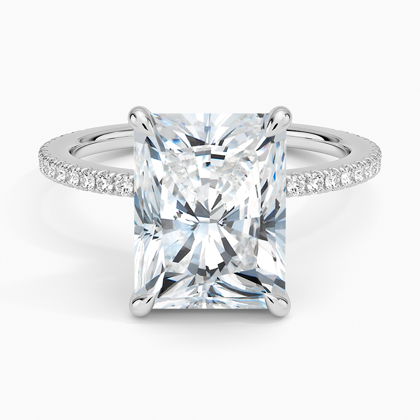 PAMELA 4 Carat Radiant-cut Moissanite Ring in Sterling Silver