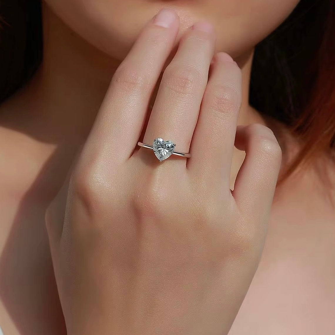 HEART 2 Carat Heart-cut Moissanite Ring in Sterling Silver