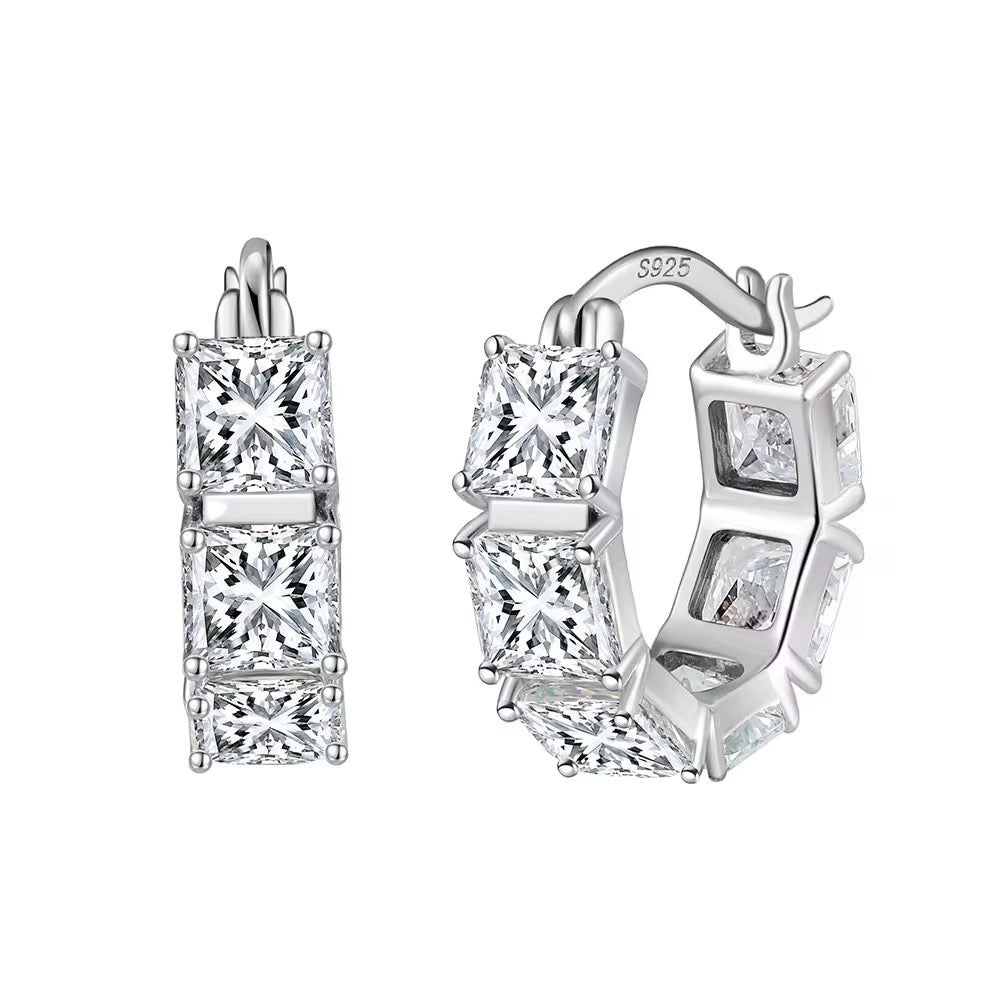 ALYSSA Princess Cut Moissanite Stud Earrings – 0.8 Carat Each