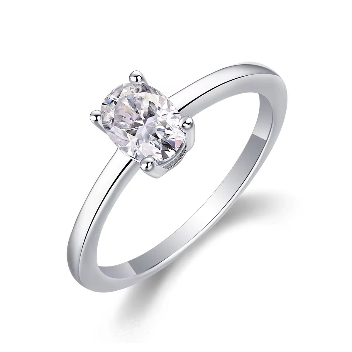 MILA 2 Carat Oval-Cut Moissanite Ring in Sterling Silver