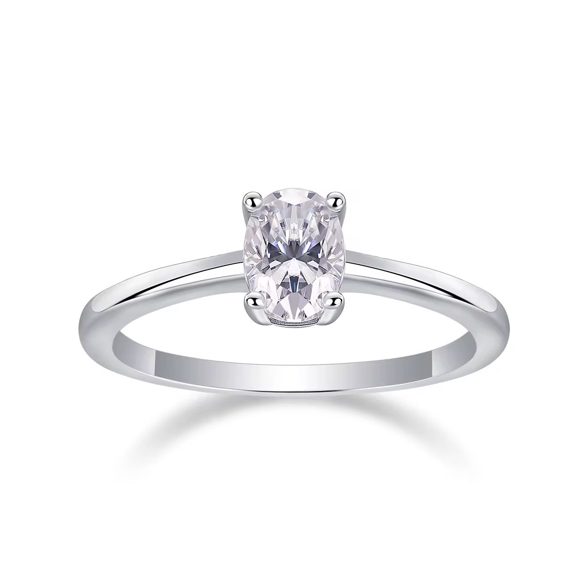 MILA 2 Carat Oval-Cut Moissanite Ring in Sterling Silver