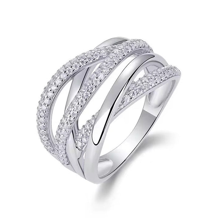 LUNA 2.12ct Round-Cut Moissanite Band in Sterling Silver