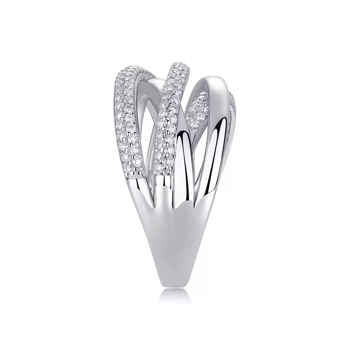 LUNA 2.12ct Round-Cut Moissanite Band in Sterling Silver