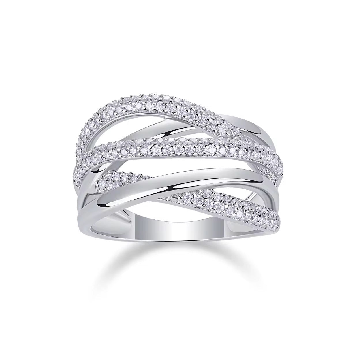 LUNA 2.12ct Round-Cut Moissanite Band in Sterling Silver