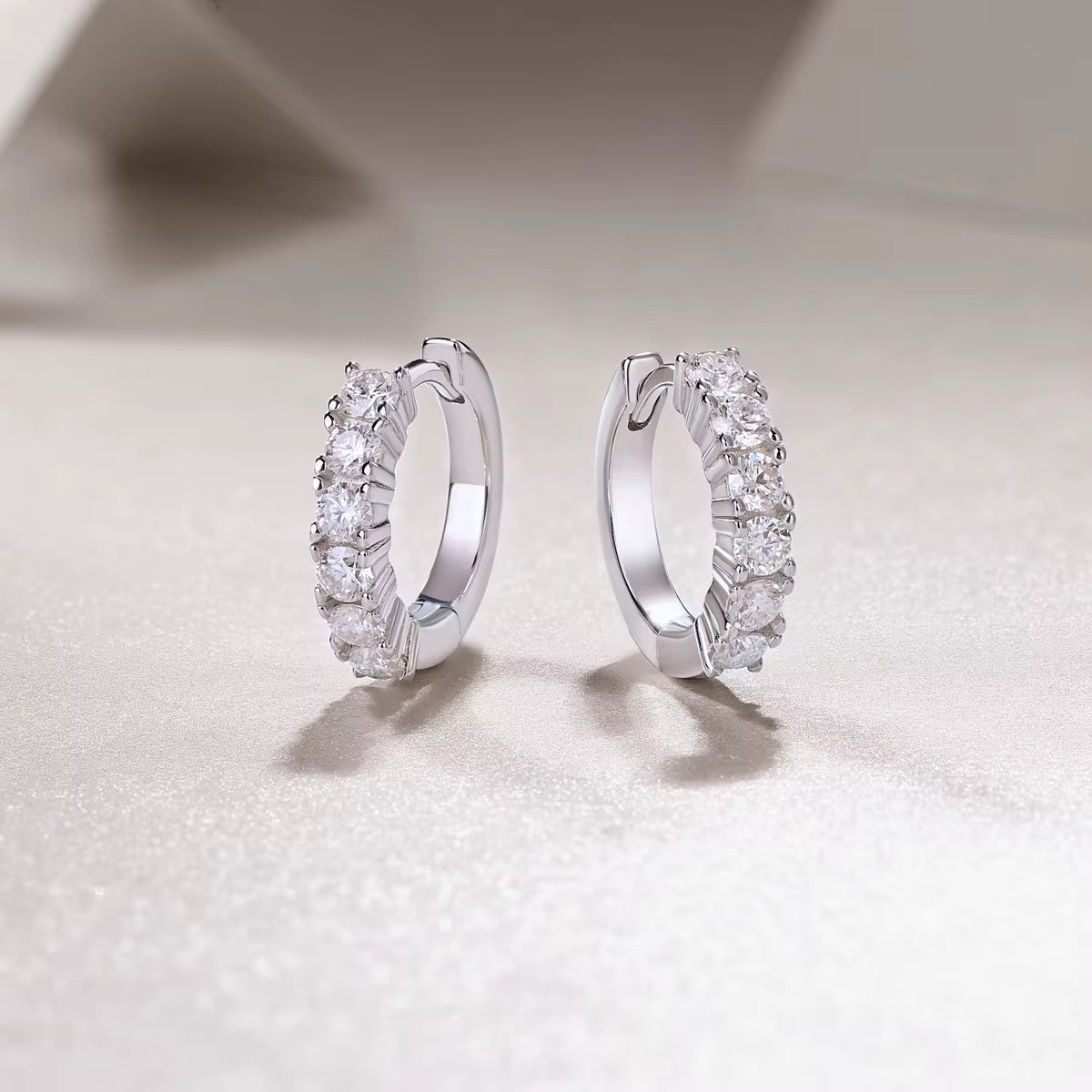 AYNA Round Cut Moissanite Stud Earrings – 0.1 Carat Each (3mm)