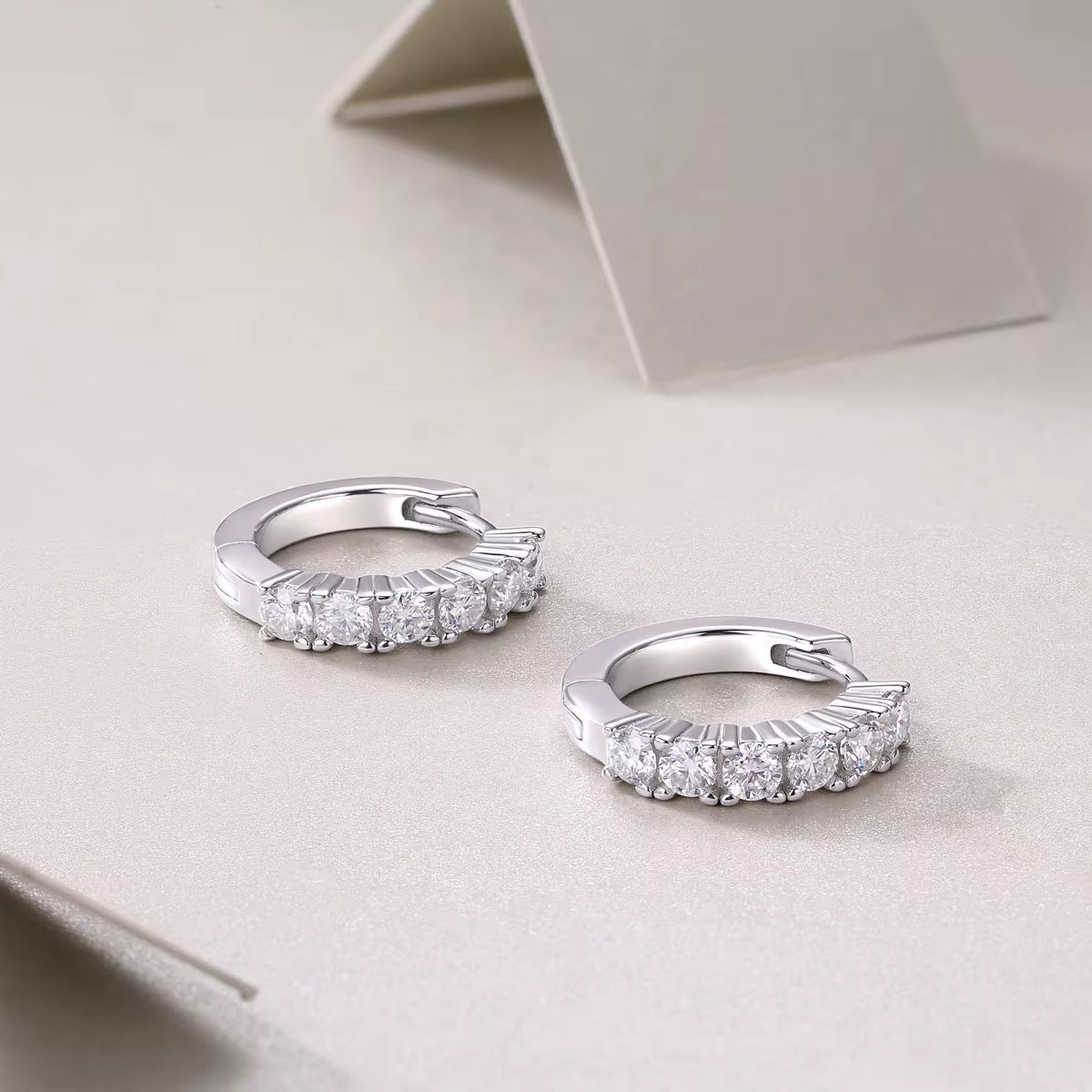 AYNA Round Cut Moissanite Stud Earrings – 0.1 Carat Each (3mm)