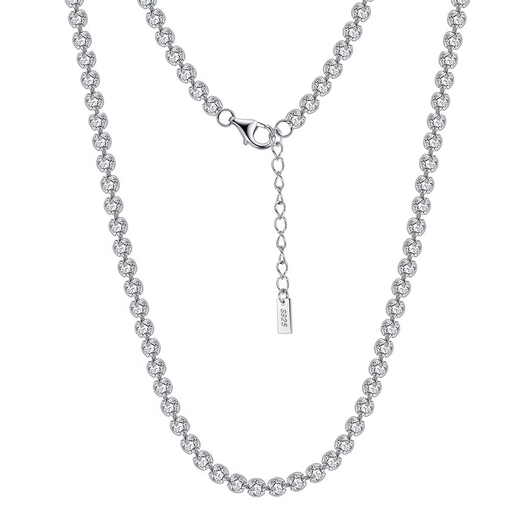 YASMINE Necklace 2.5mm width | Zirconia (Bezel - Adjustable Lenght)