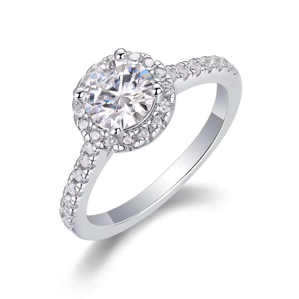 ALANIS 1 Carat Round Brilliant Moissanite Ring in Sterling Silver