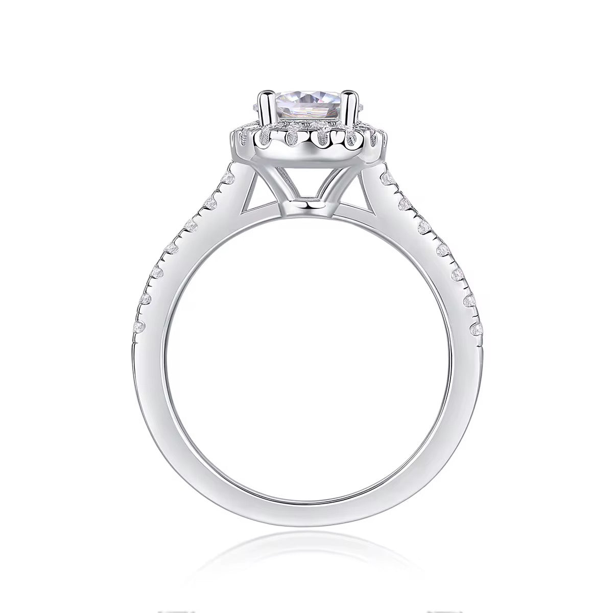 ALANIS 1 Carat Round Brilliant Moissanite Ring in Sterling Silver