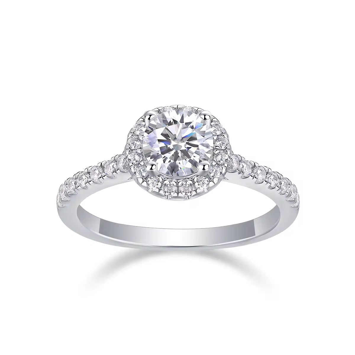 ALANIS 1 Carat Round Brilliant Moissanite Ring in Sterling Silver