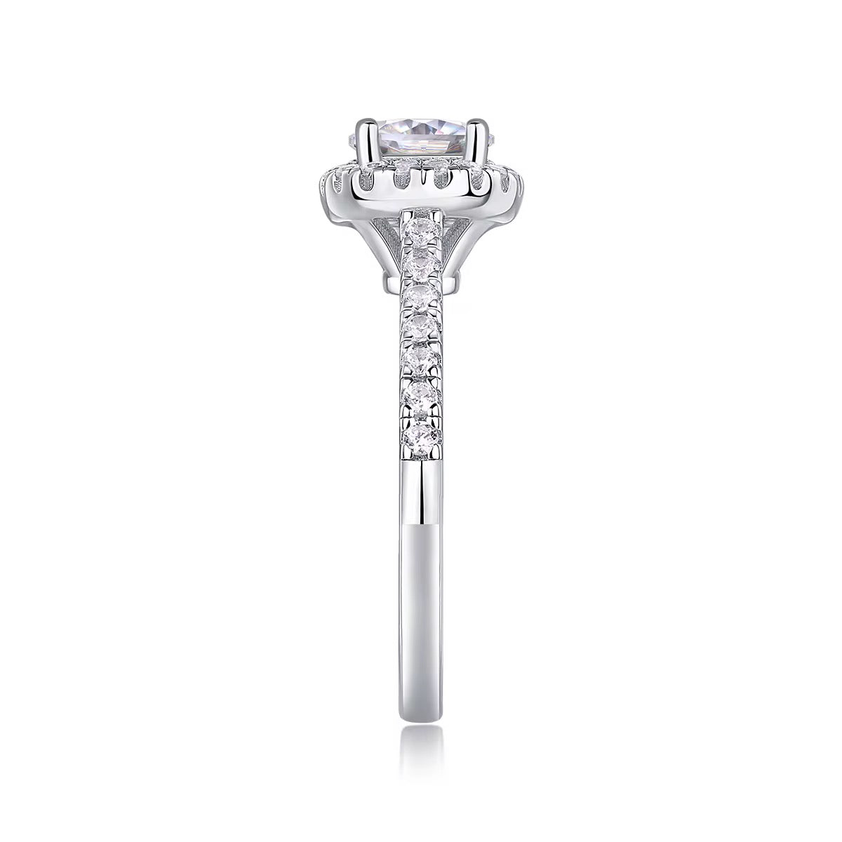 ALANIS 1 Carat Round Brilliant Moissanite Ring in Sterling Silver