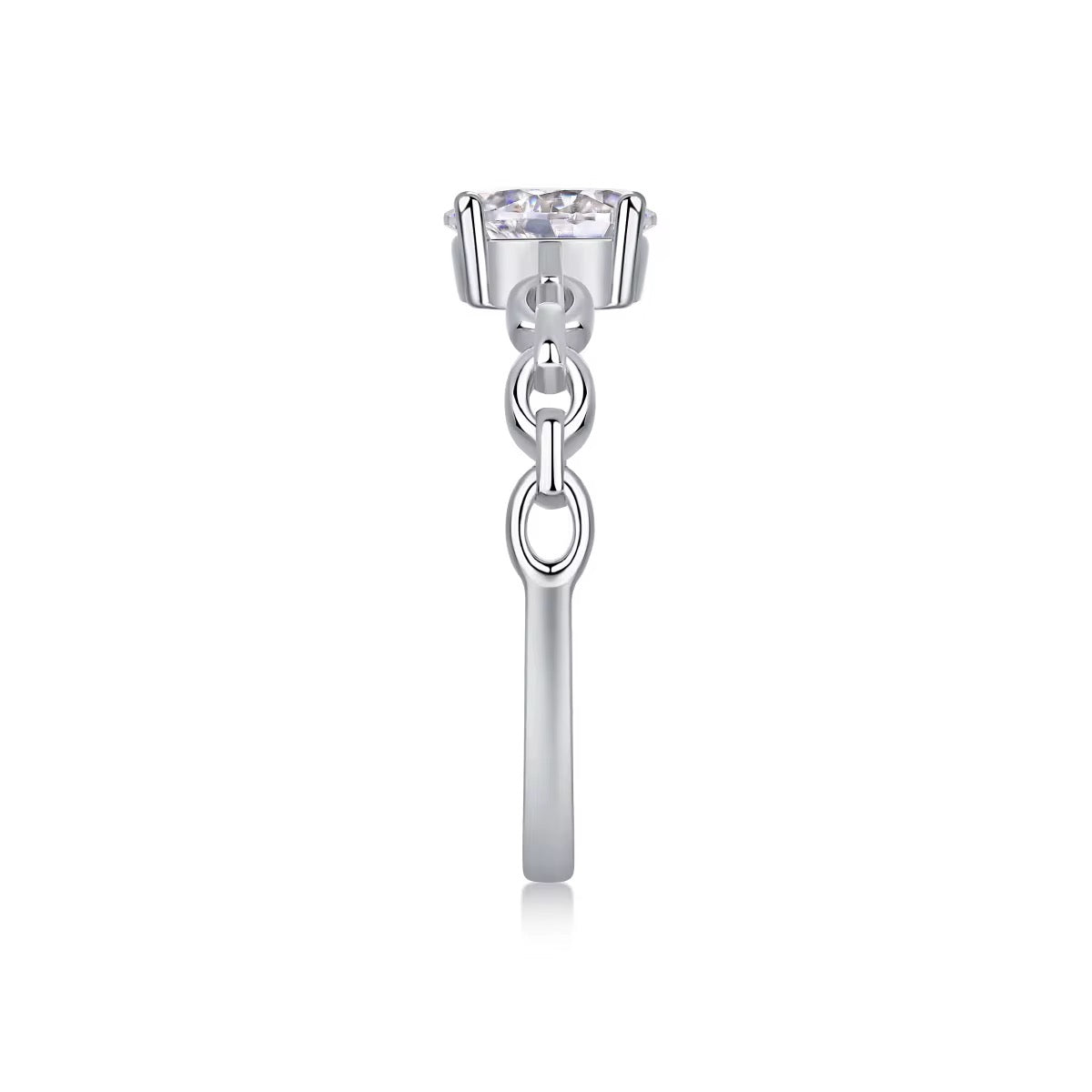 JOJO 1 Carat Oval-Cut Moissanite Ring in Sterling Silver