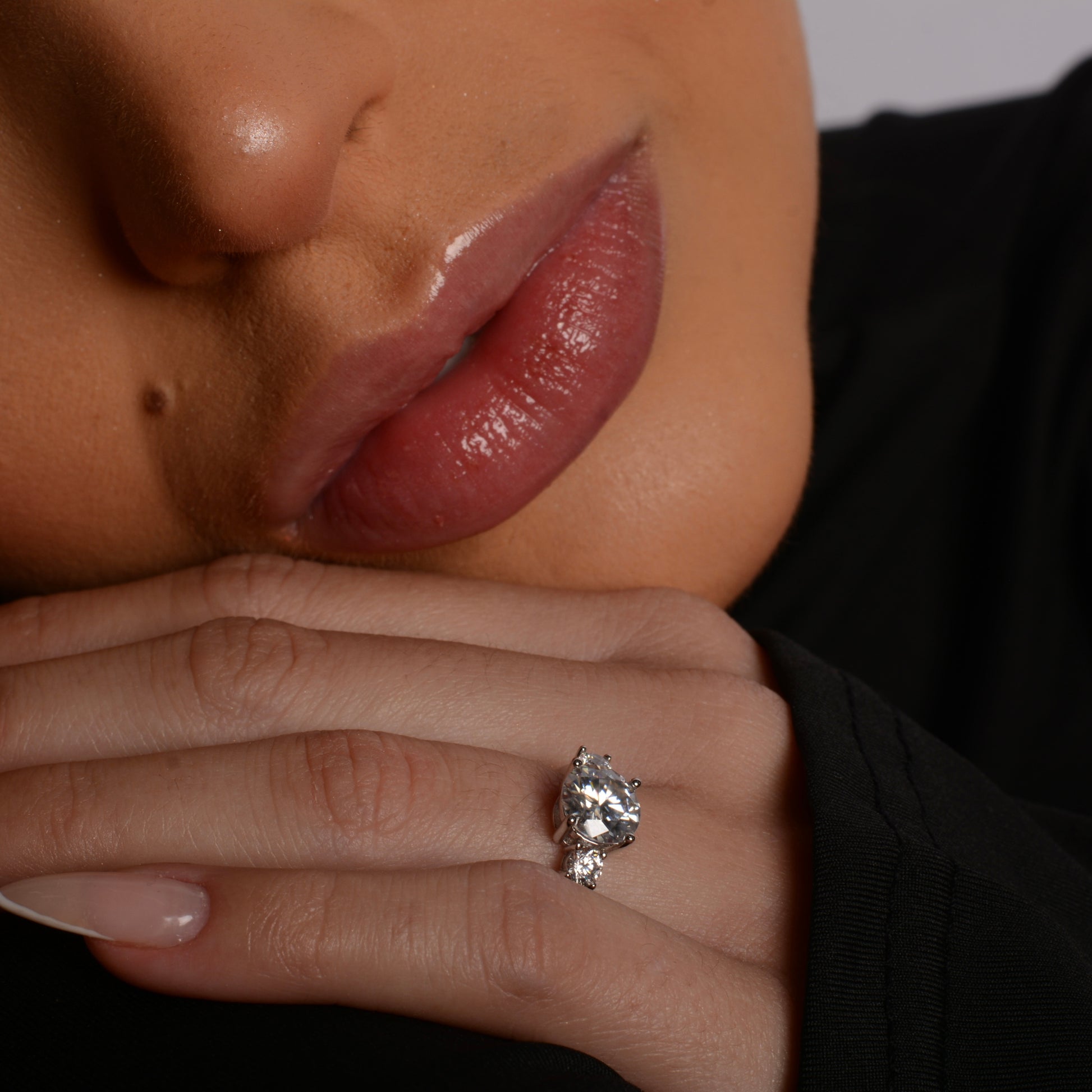 LIVIA 2 Carat Round Brilliant Moissanite Ring in Sterling Silver