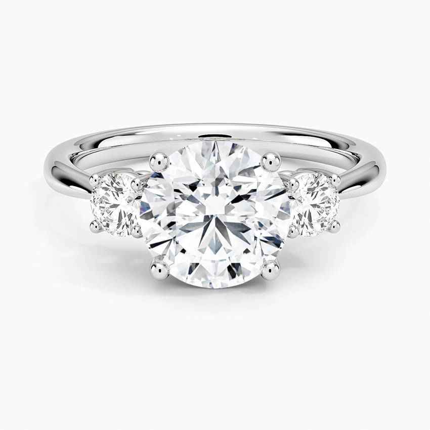 LIVIA 2 Carat Round Brilliant Moissanite Ring in Sterling Silver