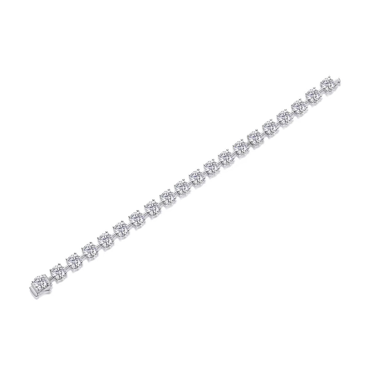 MILENA 1 Carat Moissanite Bracelet (6.5mm) – 6.5 Inches | Sterling Silver Bracelet