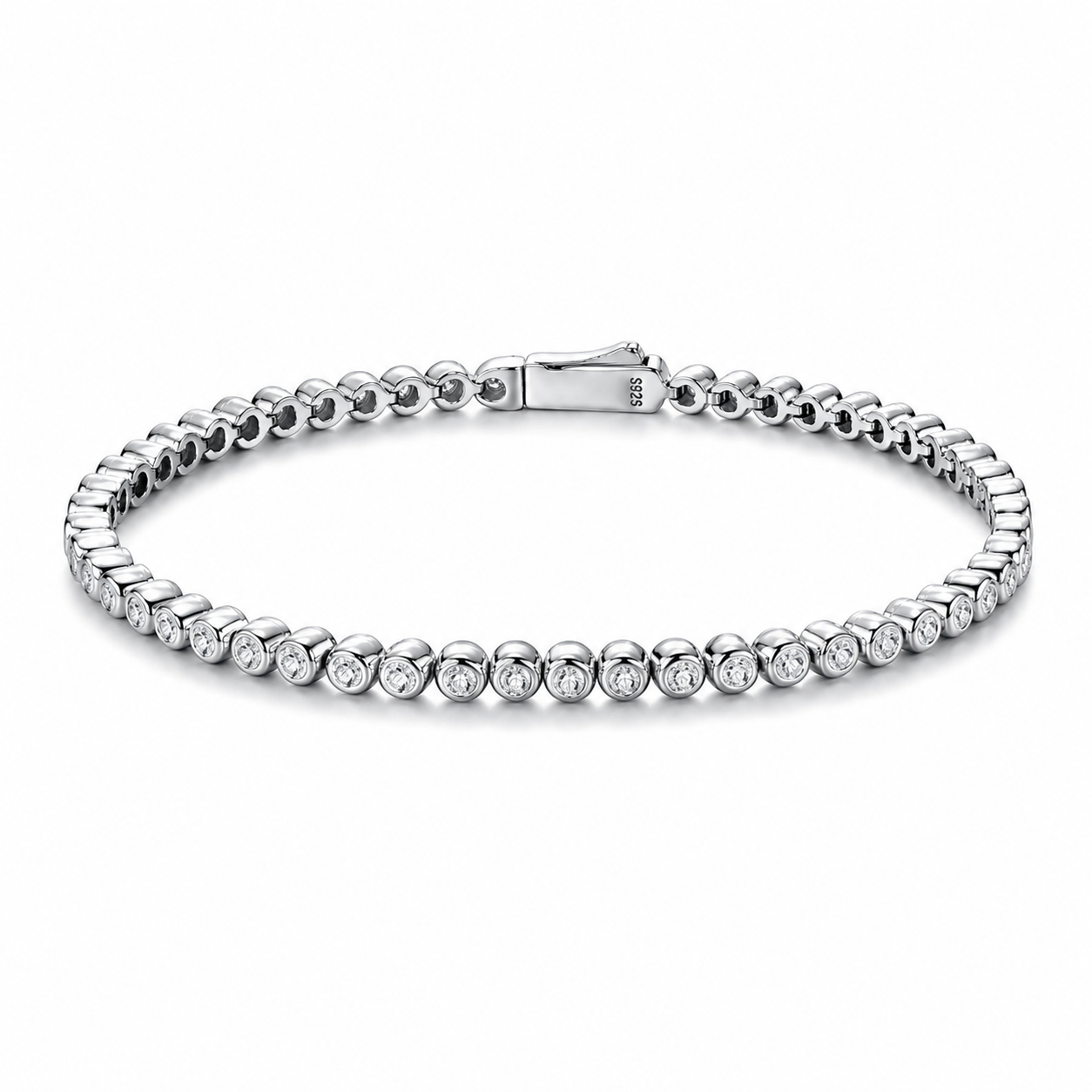 ALICIA 0.03 Carat Moissanite Bracelet (2mm) – 6.5 Inches | Sterling Silver Bracelet