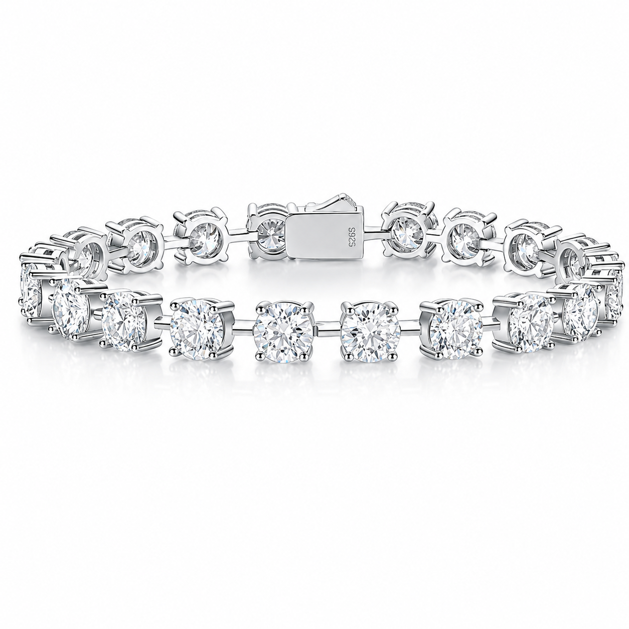 MILENA 1 Carat Moissanite Bracelet (6.5mm) – 6.5 Inches | Sterling Silver Bracelet
