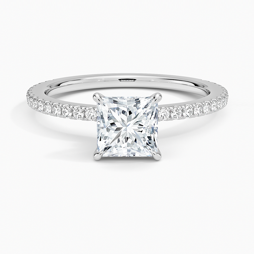 MIAH 1 Carat Princess-cut Moissanite Ring in Sterling Silver