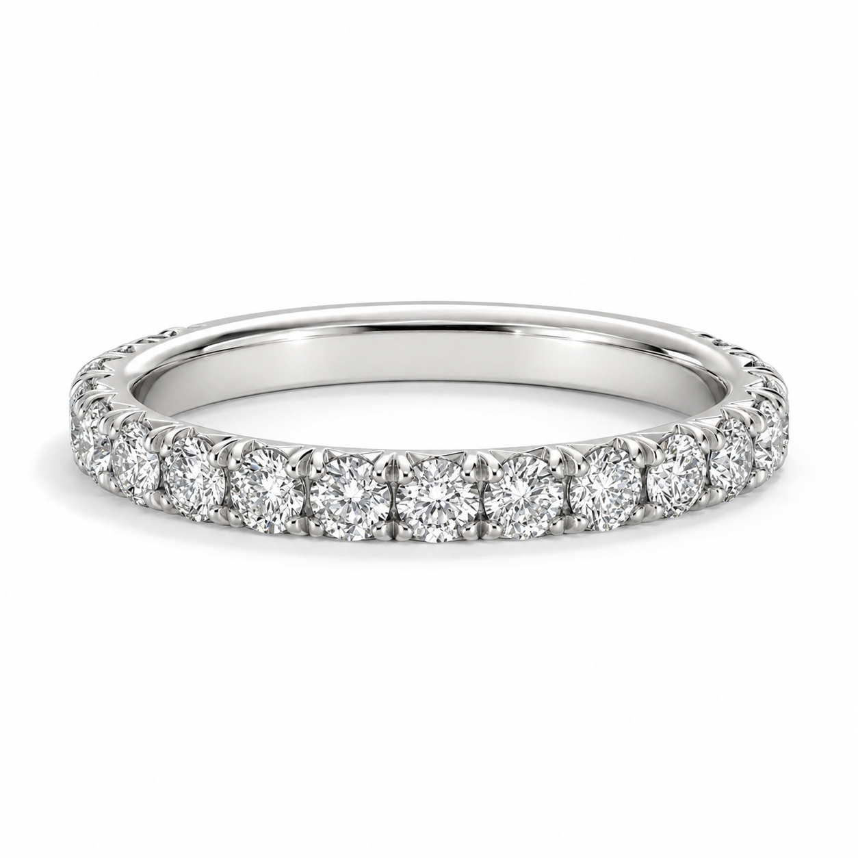 BIANCA 0.045 ct (2.3 mm) Full Eternity Moissanite Band in Sterling Silver