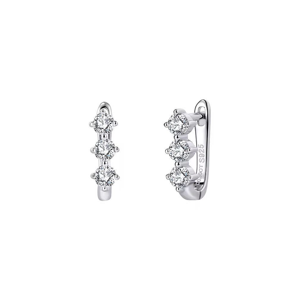 HADARA Round Cut Moissanite Stud Earrings – 0.1 Carat Each (3mm)
