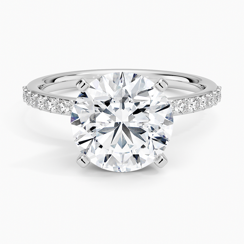 MILA 3 Carat Round Brilliant Moissanite Ring in Sterling Silver