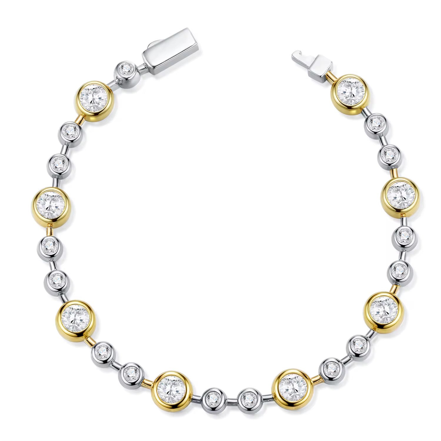 EMILIANA 0.5 + 0.1 Carat Moissanite Bracelet (5mm & 3mm) – 6.5 Inches | Sterling Silver Bracelet