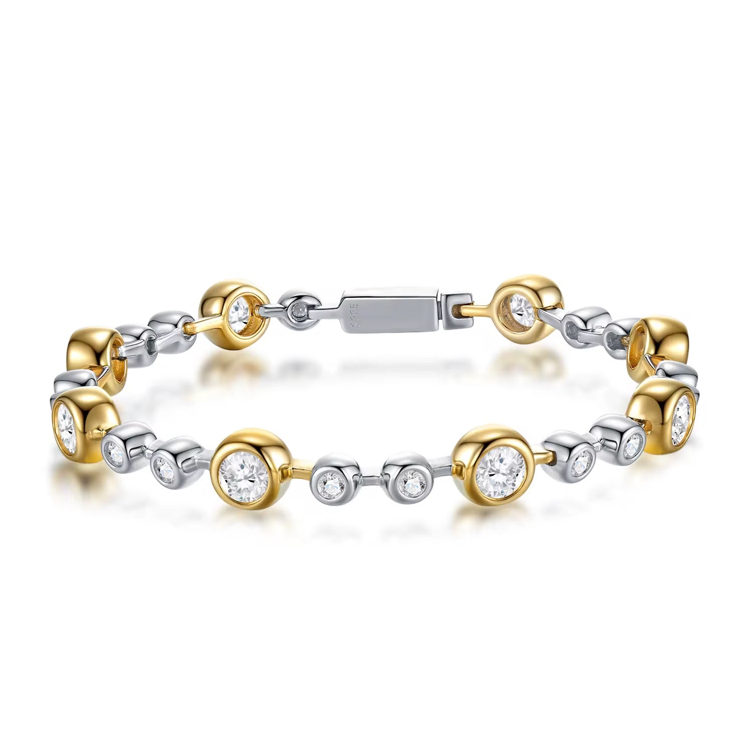 EMILIANA 0.5 + 0.1 Carat Moissanite Bracelet (5mm & 3mm) – 6.5 Inches | Sterling Silver Bracelet