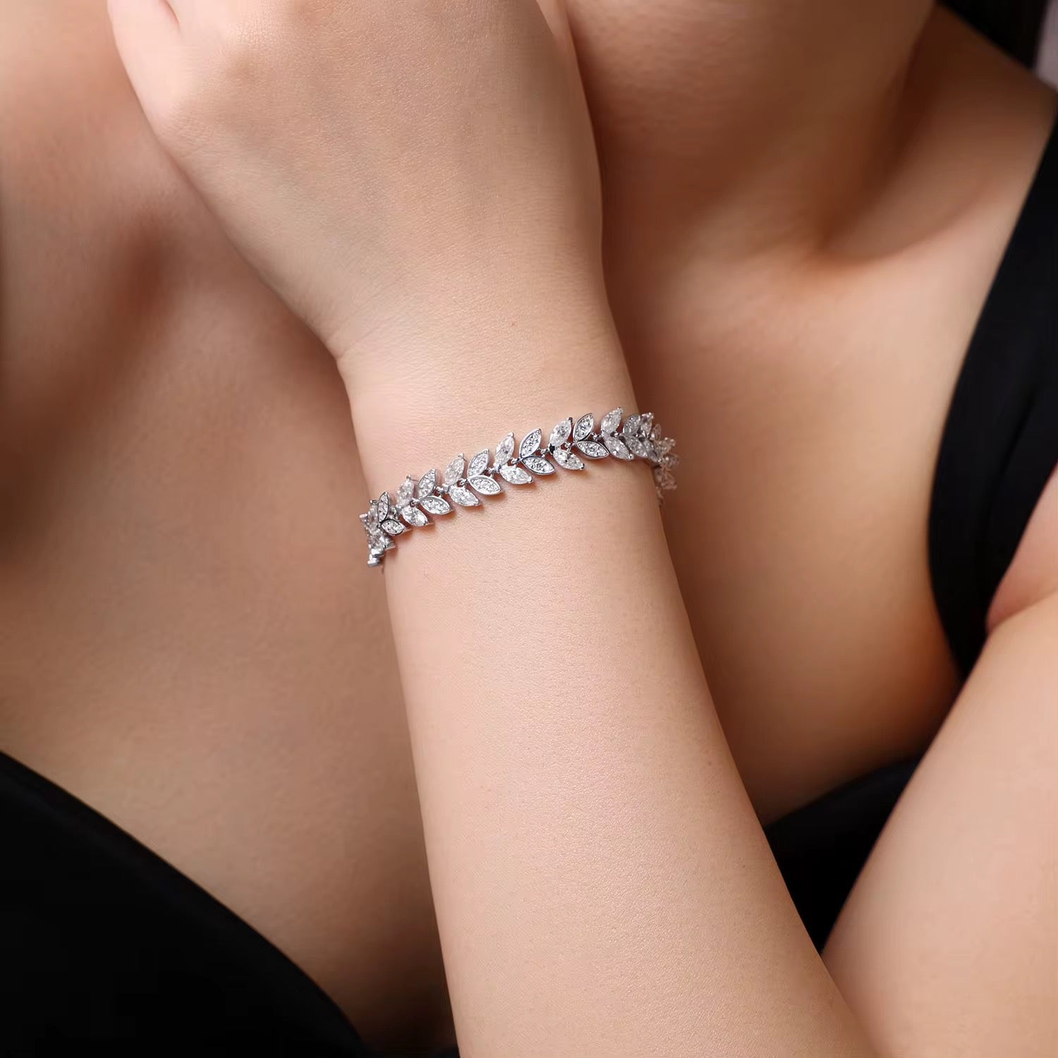 NINA Moissanite Bracelet (mix stones) – 6.3 Inches | Sterling Silver Bracelet