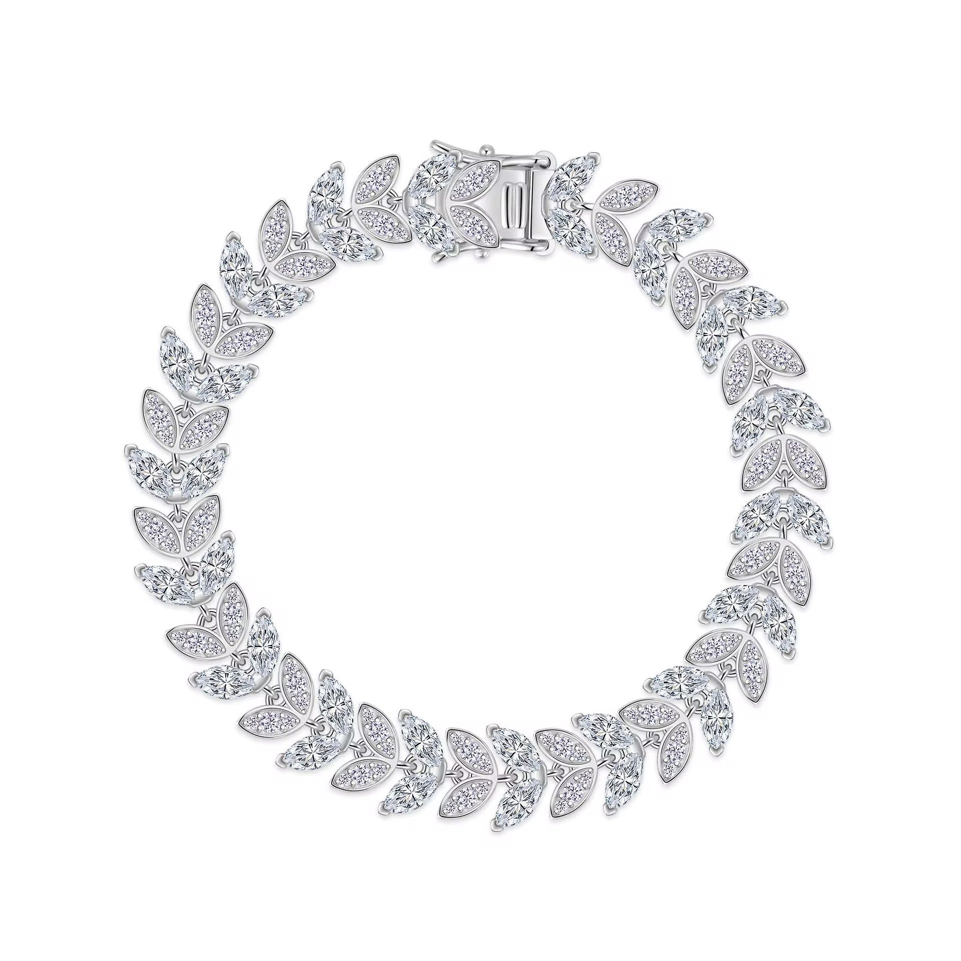 NINA Moissanite Bracelet (mix stones) – 6.5 Inches | Sterling Silver Bracelet