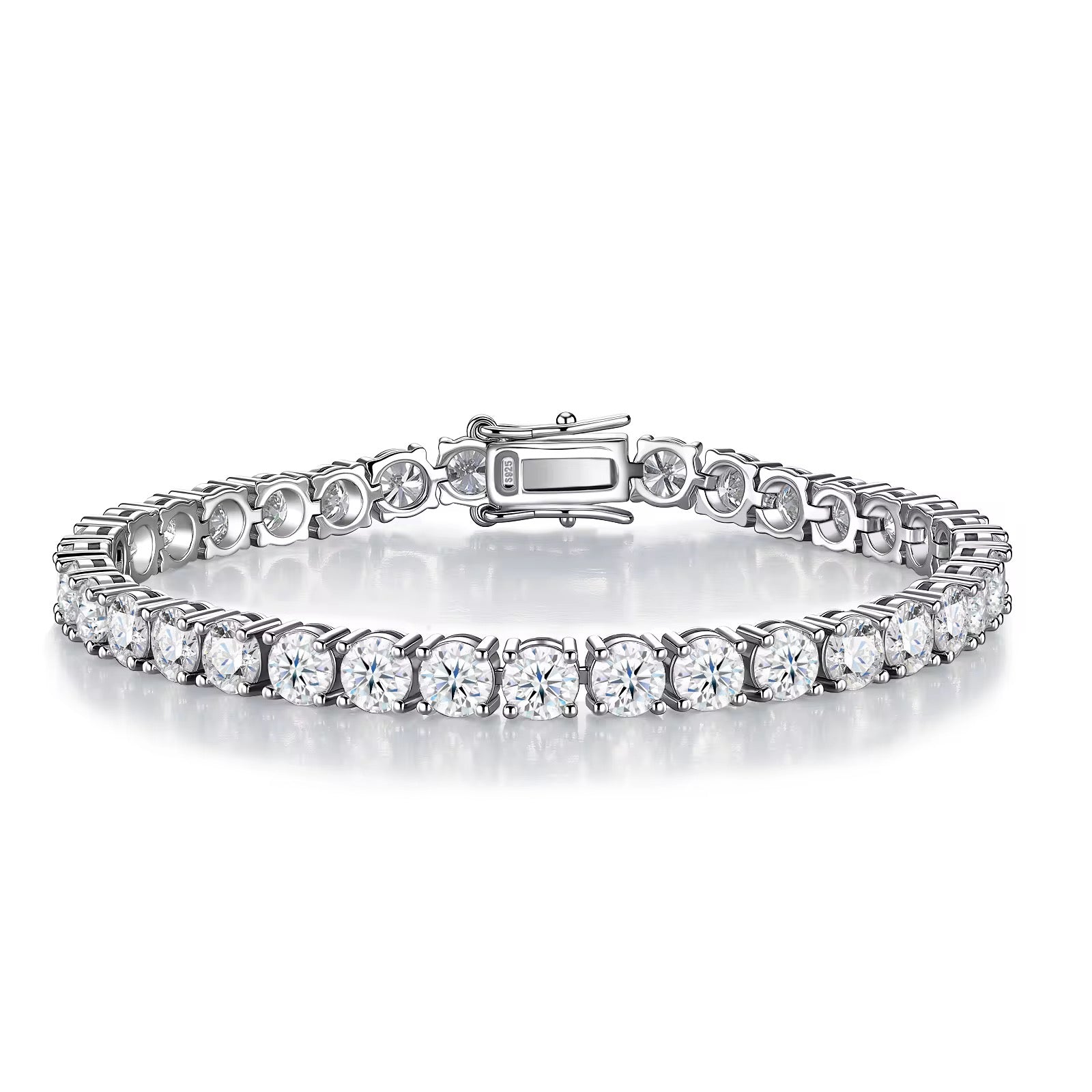 LAYLA 0.1 Carat Moissanite Bracelet (3mm) – 6.5 Inches | Sterling Silver Bracelet