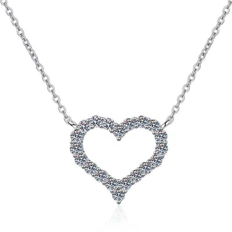CHARLOTTE 1ct Round Cut Moissanite Necklace in Sterling Silver