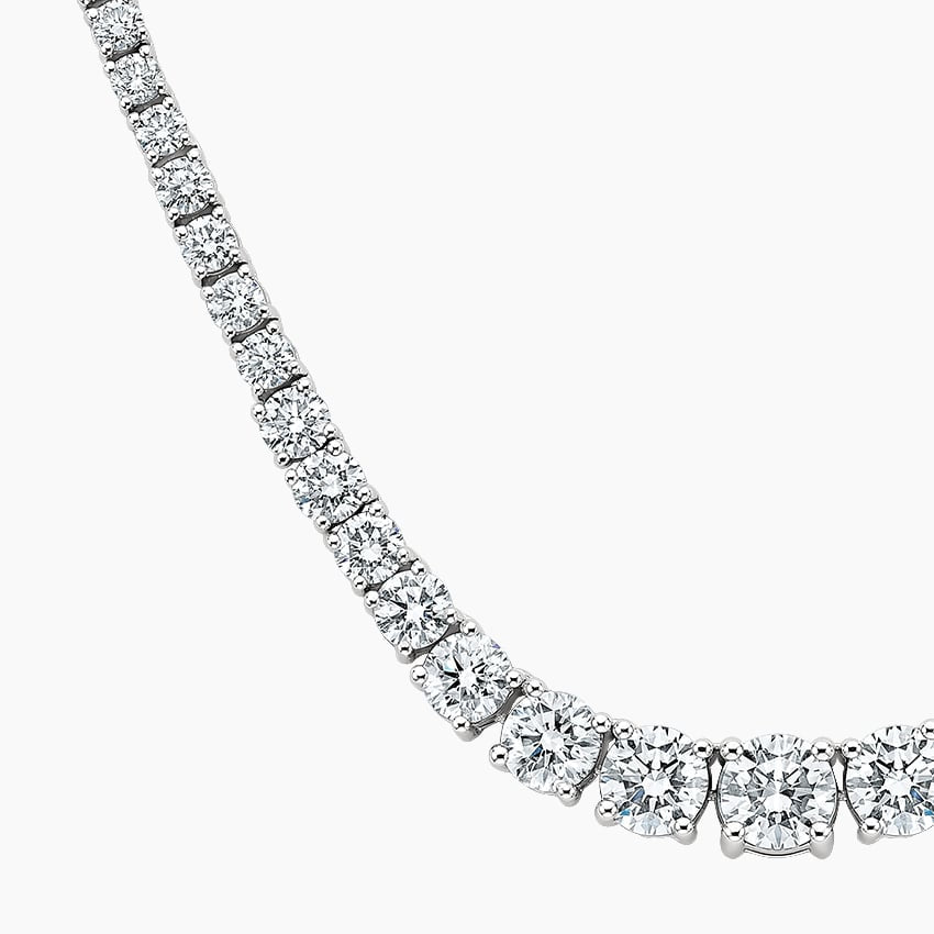 INGRID 1ct, 0.5ct, 0.3ct, 0.1ct Round Cut Moissanite Necklace in Sterling Silver | 17 inches