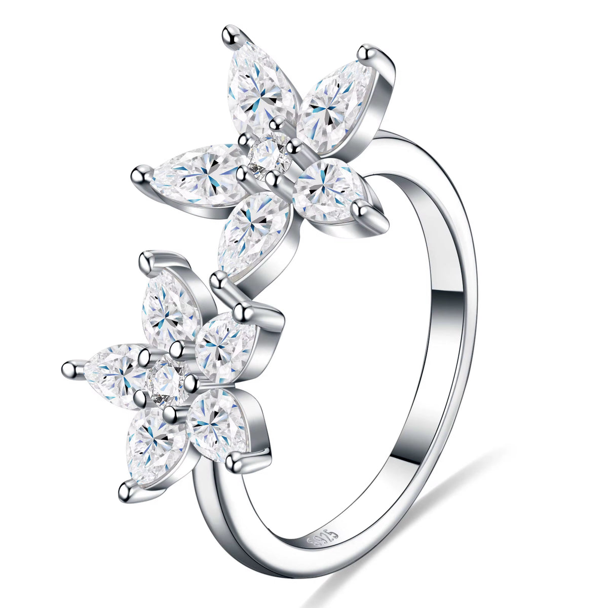 CELESTE 0.3 Carat Marquise Moissanite Ring in Sterling Silver