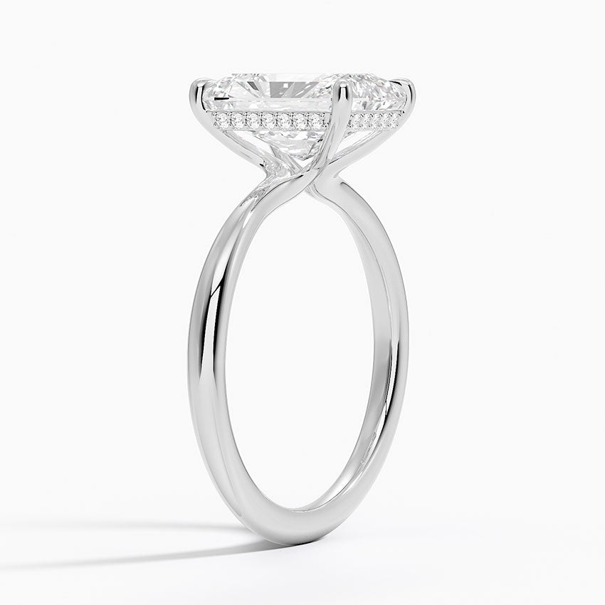 AGATA 3 Carat Radiant-Cut Moissanite Ring in Sterling Silver