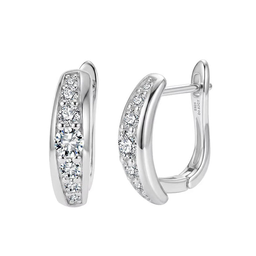 NELIA 0.2ct Round Cut Moissanite Stud Earrings in Sterling Silver