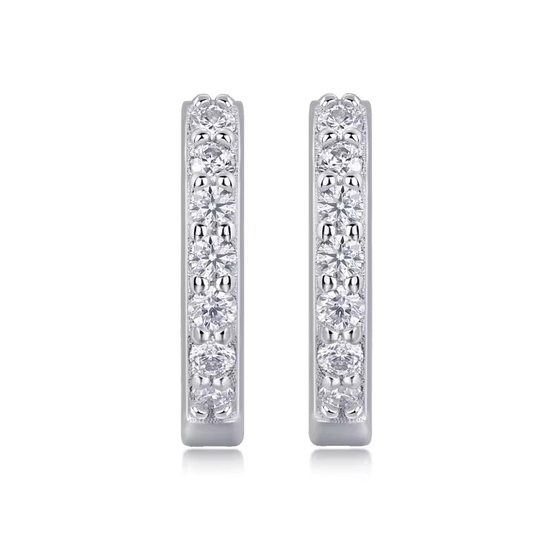 AMANDA Round Cut Moissanite Stud Earrings - 0.21ct Total