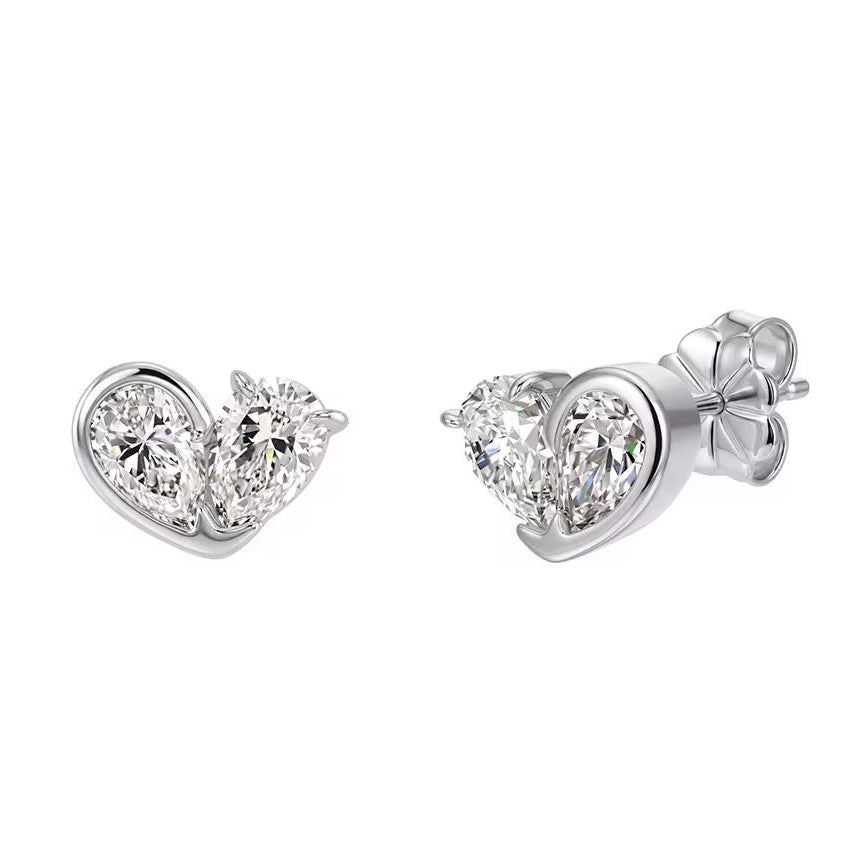 SOPHIE Pear Cut Moissanite Stud Earrings – 0.5 Carat Each