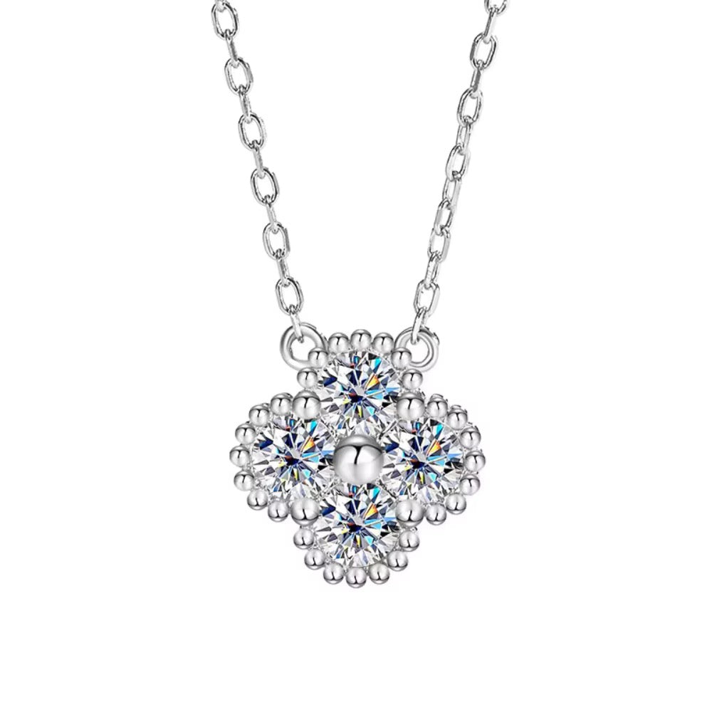DRIKA Round Cut Moissanite Necklace – 0.3 Carat Each (4mm)