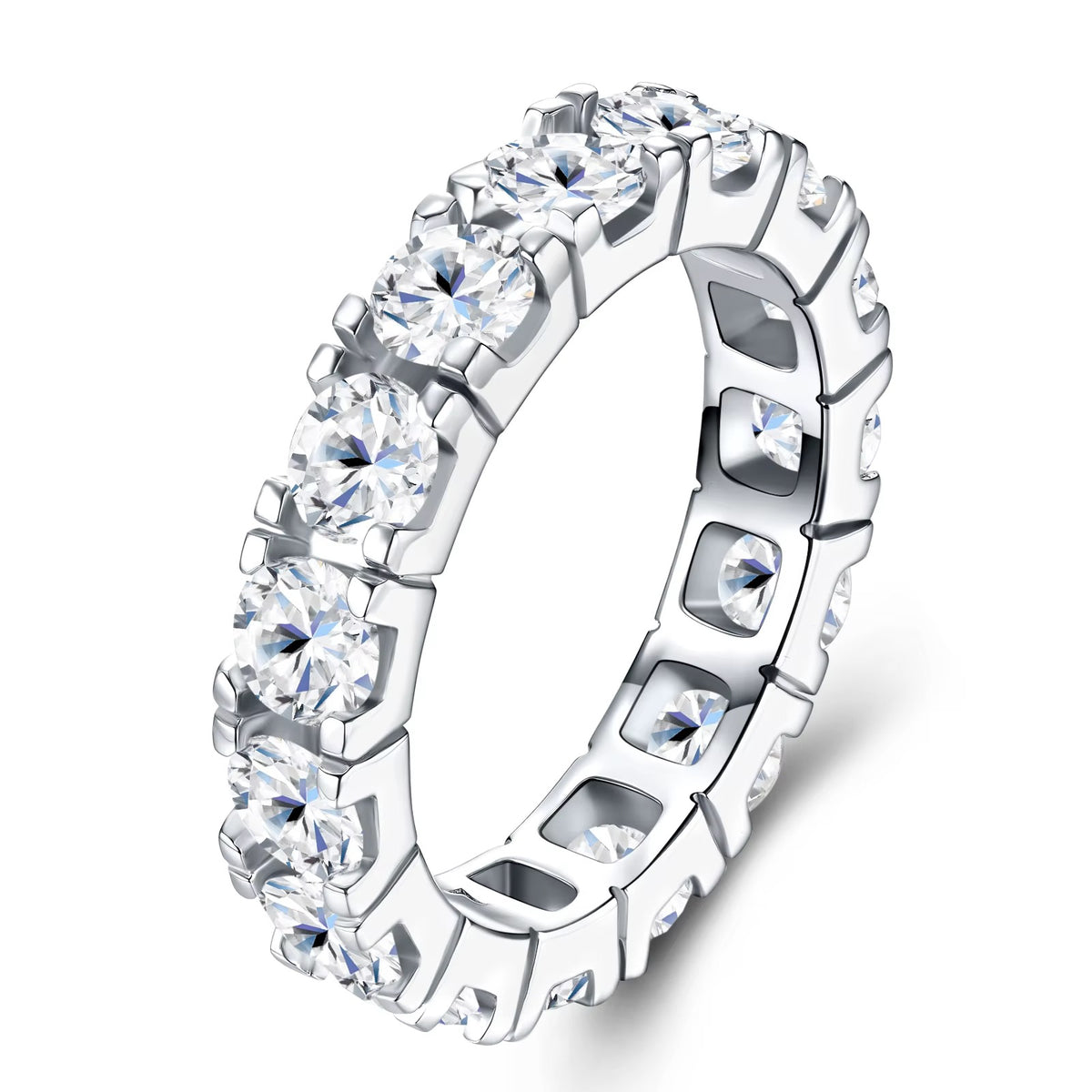 DULCIE 0.3 ct (4 mm) Full-Stone Moissanite Band in Sterling Silver