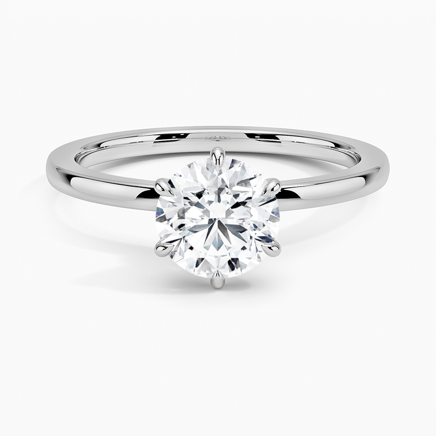 CASSIE 1 Carat Round Brilliant Moissanite Ring in Sterling Silver