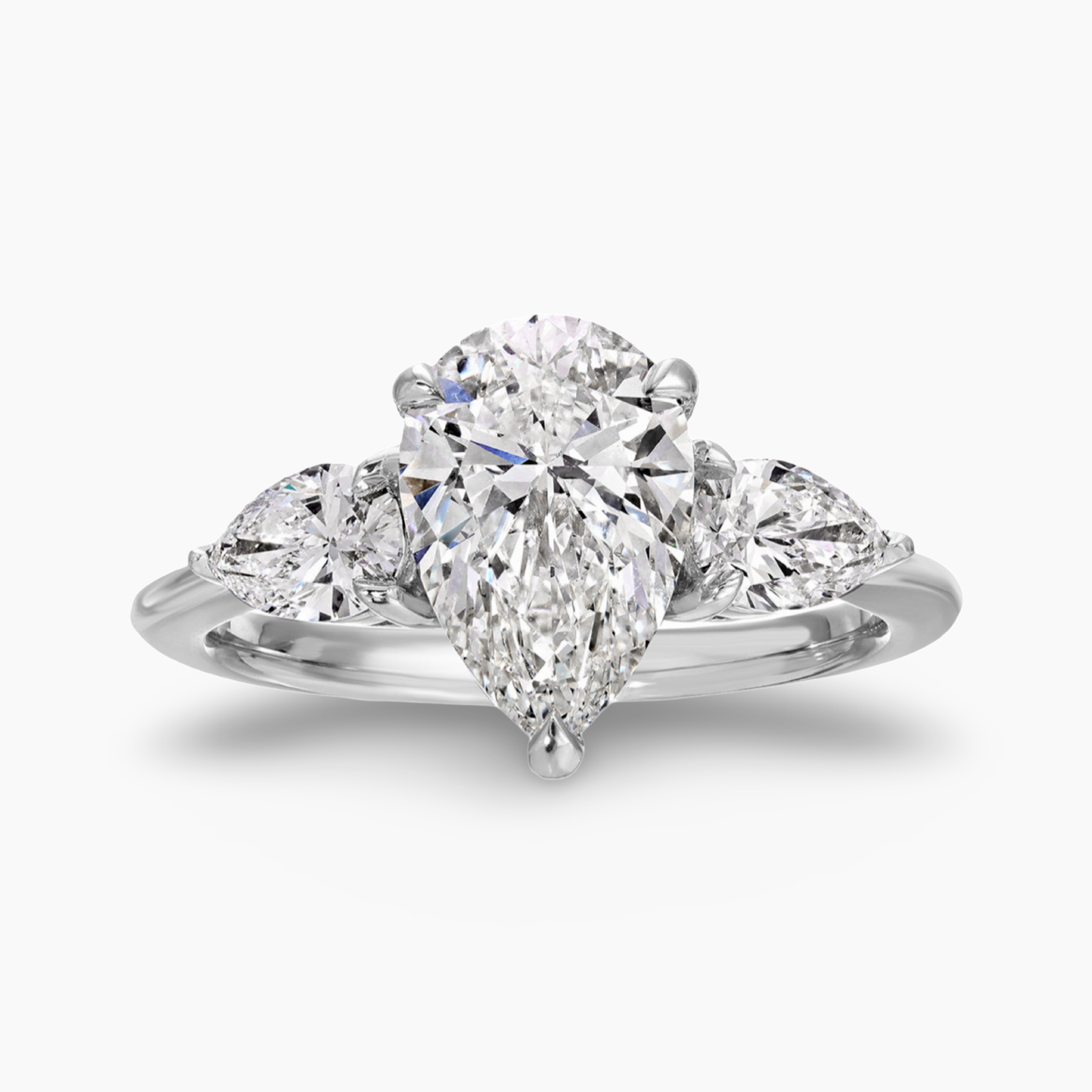 NAIMA 2 Carat Pear-Cut Moissanite Ring in Sterling Silver