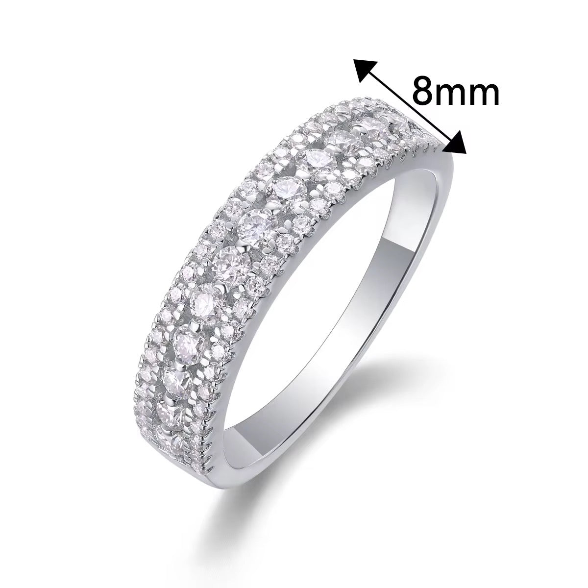 ROMANA Moissanite Band 0.1ct + 0.015ct | Moissanite